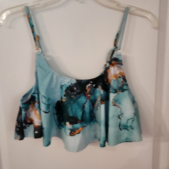 Shein Swim Top Size 1XL in Marble Blue - Picture 3 of 6
